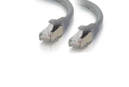 כבל רשת SFTP CAT7 איכותי 100% נחושת מסוכך באורך 1 מטר תוצרת TopX בצבע אפור FTP-0023/1
